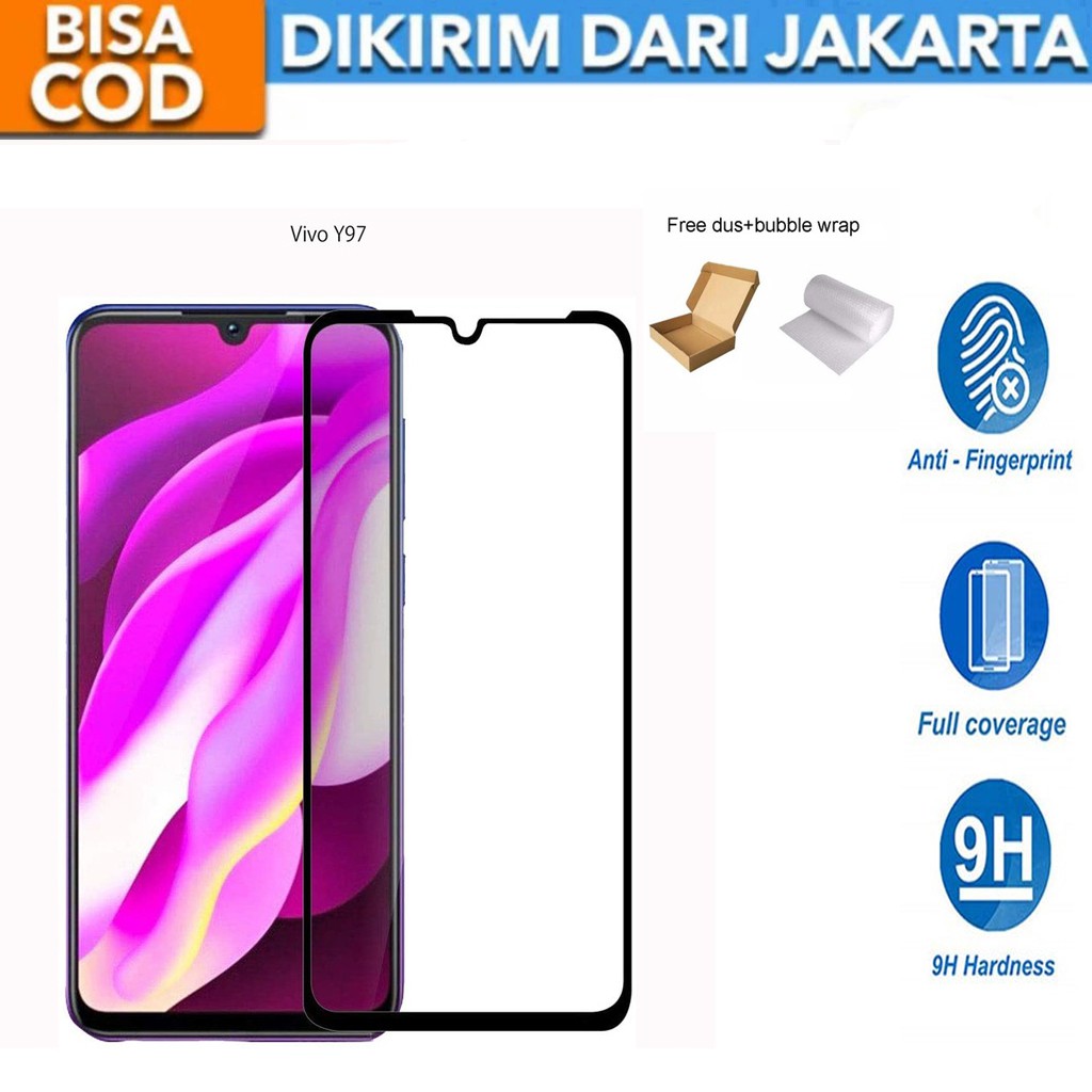 Vivo Y97 Full Cover/Full Screen Tempered Glass Screen Protector Anti Gores