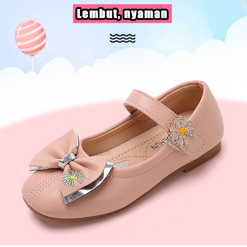 Ukuran 26-36 Sepatu Datar Anak-anak Baru Gadis Putri Sepatu Pesta Softsole Sepatu Kristal