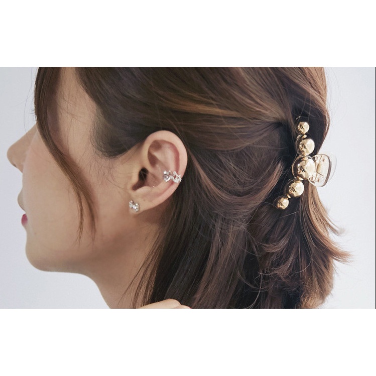 Jepitan Jepit Rambut Salon Korea 8.5cm Jumbo Besar warna Emas Gold Jedai Mutiara Jumbo Gold Pearl Hair Claw Clips