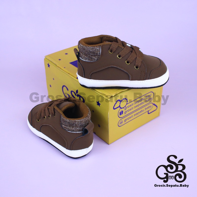 Prewalker - Sepatu Bayi - Baby Shoes | 2-12 bulan | casual hamburg brown polos ringan &amp; fleksibel