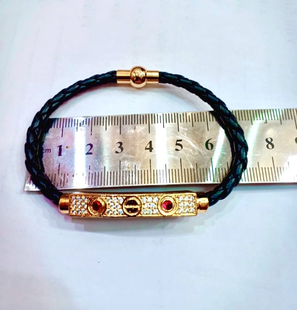 Gelang tangan wanita kulit variasi lapis emas