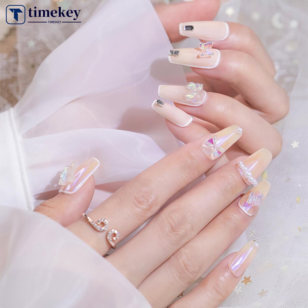 Timekey 102pcs Ornamen Pita Kristal Aurora Flatback 3D 13 Model Untuk Dekorasi Nail Art A3K2