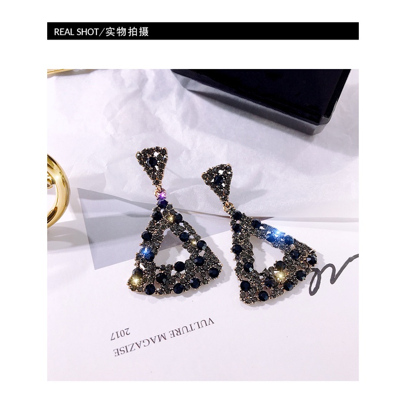 Anting Bentuk Segitiga Geometris Bahan silver needle Gaya Eropa Amerika Untuk Wanita