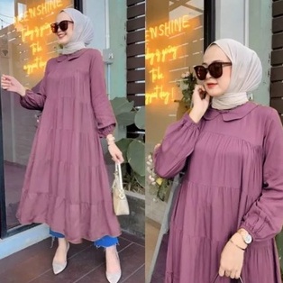 Terbaru Midi Dress / Dress Wanita Terlaris 2023 / Midi Dress Polos Kekinian / Dress Muslim / Pakaian Wanita Terbaru