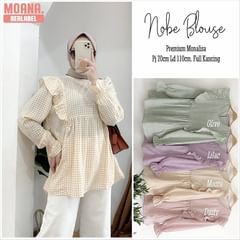 Best Seller - Blouse Wanita Kekinian - kotak kotak/ Nobe Blouse - cod-1