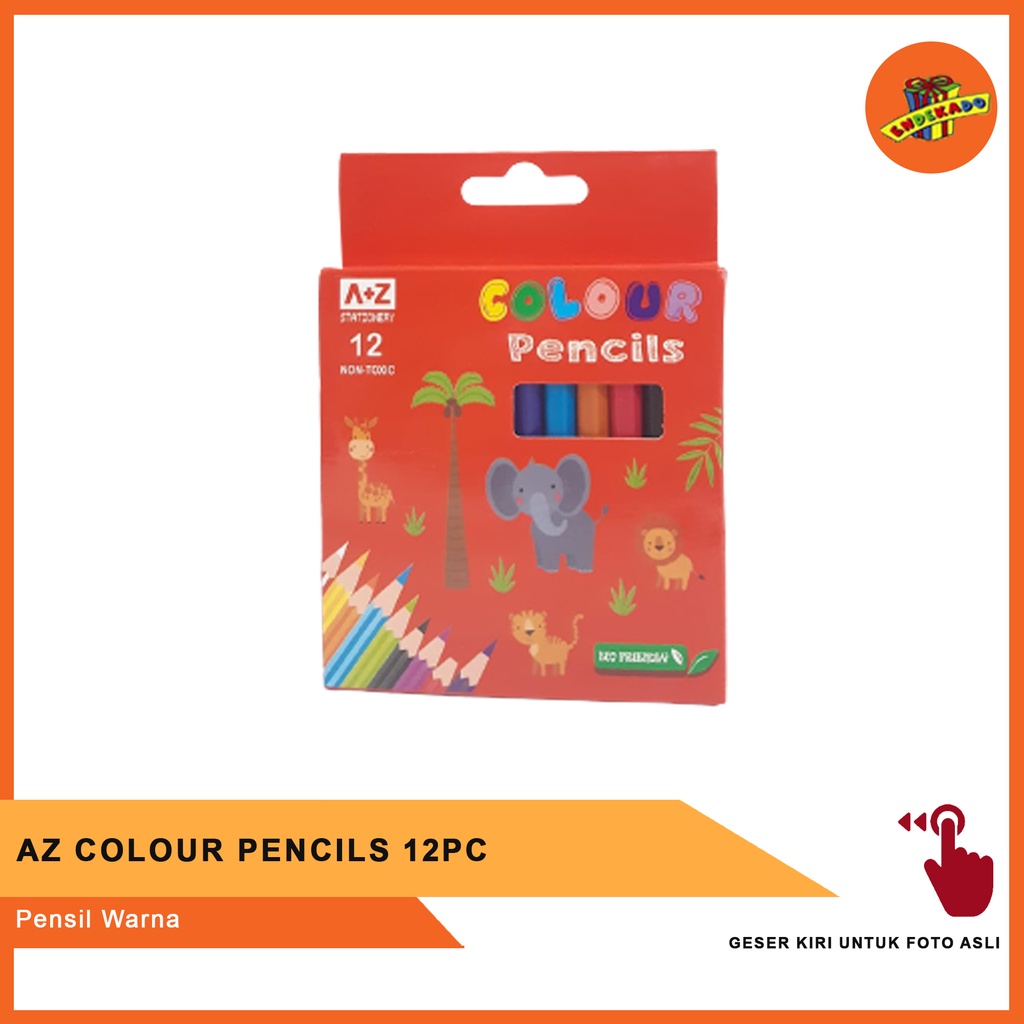 MAKASSAR! AZ COLOUR PENCILS 12PC - Pensil Warna Anak