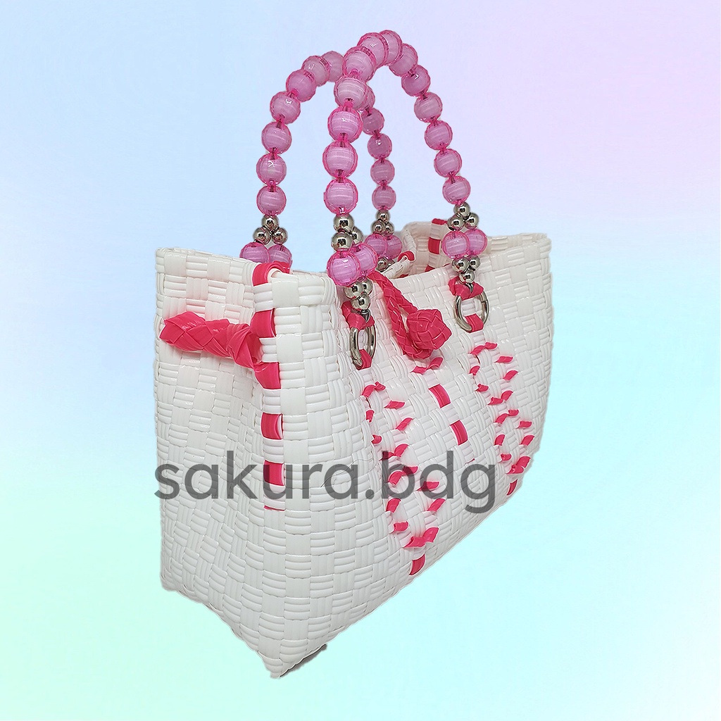 TP2 - Tas plastik jali anyaman premium 25x10x18 cm hampers parcel hantaran seserahan souvenir kado