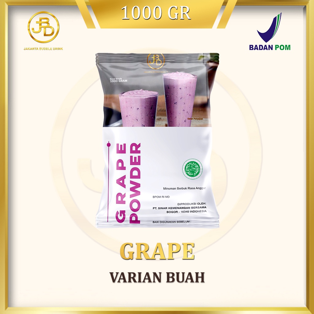 Bubuk Minuman Premium GRAPE -Jakarta Bubble Drink | BPOM&amp;HALAL