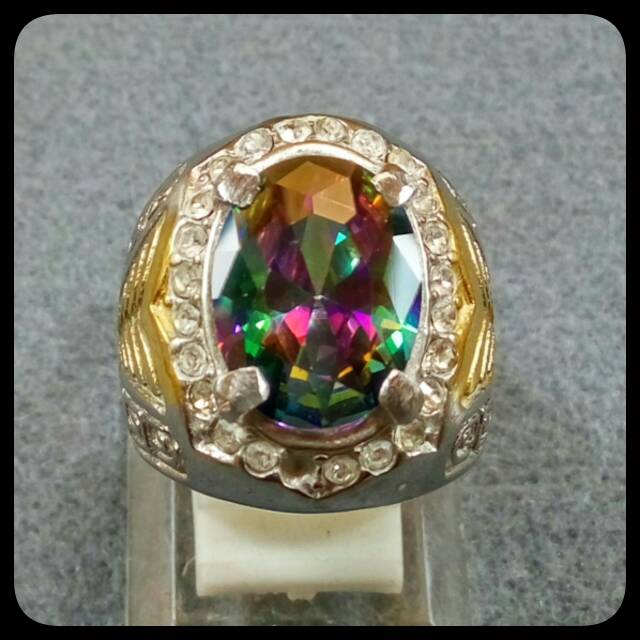 CINCIN BATU AKIK PERMATA MYSTIC RAINBOW