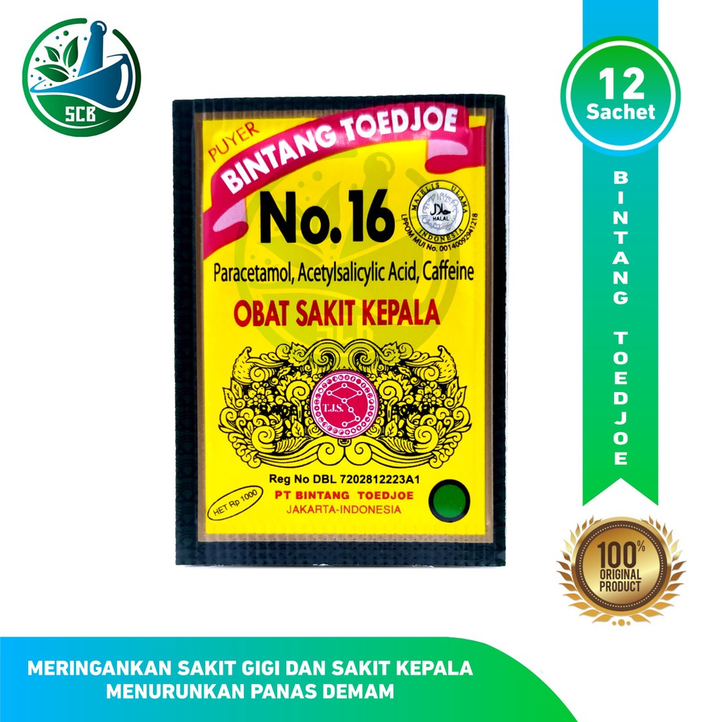 Jual Bintang Toedjoe Puyer Bintang 7 No 16 Obat Sakit Kepala Isi 12