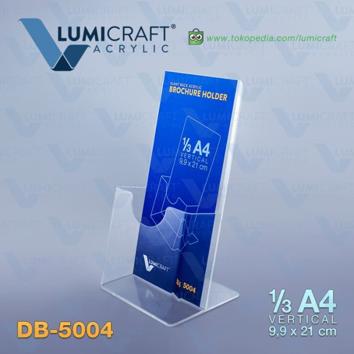 

READY Brochure/Brosur Holder/Stand Acrylic/Akrilik Slant Back 1/3 A4 MURAH