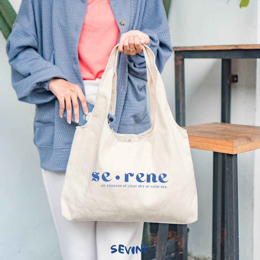 Sevine Tote Bag Kanvas Bonnie Tas Wanita Kuliah Fashion Laptop Totebag Quotes Motivation Aesthetic Vintage Pastel Retro - MB