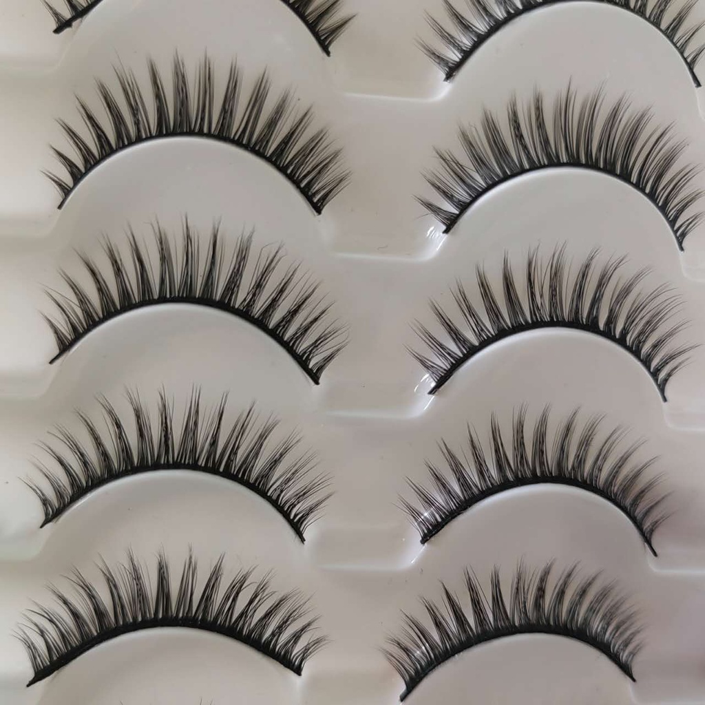 3D 42 -12 Pasang - BULU MATA PALSU-bulu halus&amp;lentik MEDIUM SOFT NATURAL false eyelashes 3D42