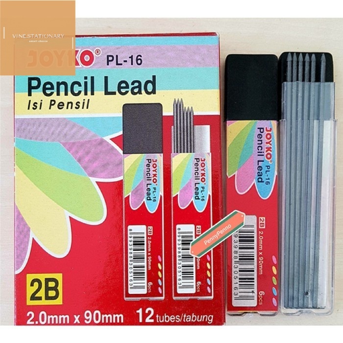 

Isi Pensil 2B Joyko 2mm PL-16 Refil Mekanik PL16 Cetek/vine
