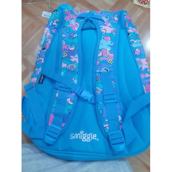 Tas Smiggle Access Bacpack BFF LOVE LOL Blue