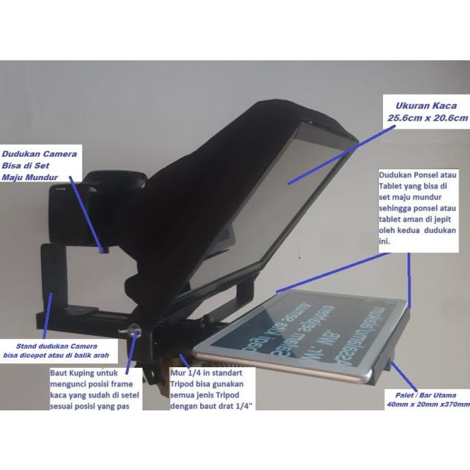 Teleprompter Lokal DM-Prompter u/Tablet 7" s/d 11" - Standart