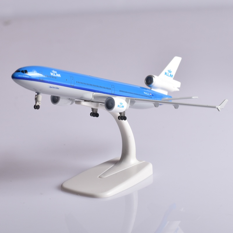 Klm MD11 Miniatur Diecast Pesawat Terbang Royal Dutch Bahan Metal Untuk Koleksi