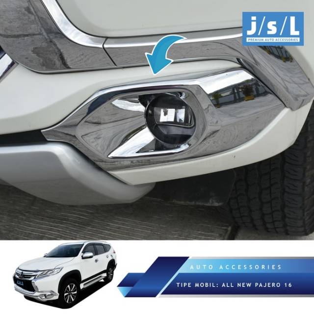 COVER RING GARNISH GARNIS FOGLAMP FOG LAMP LAMPU KABUT CHROME ALL NEW PAJERO SPORT AKSESORIS PAJERO