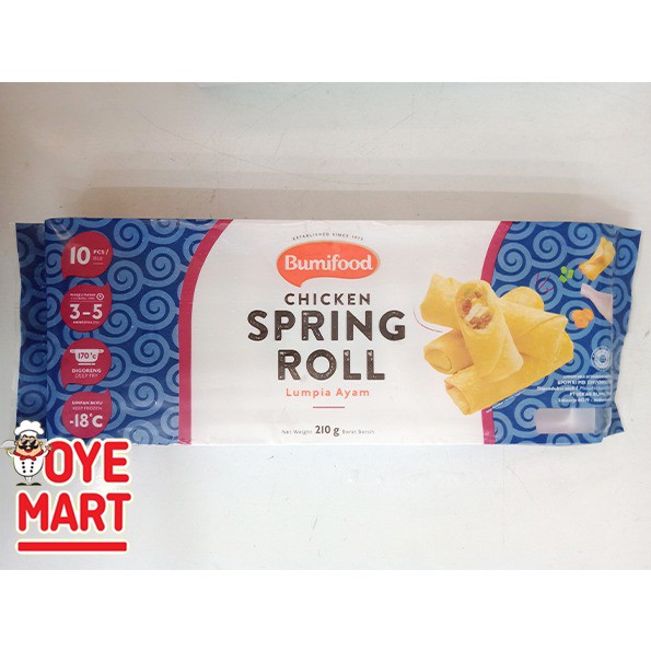 SPRING ROLL 210GR ISI 10 BUMIFOOD LUMPIA AYAM DIMSUM