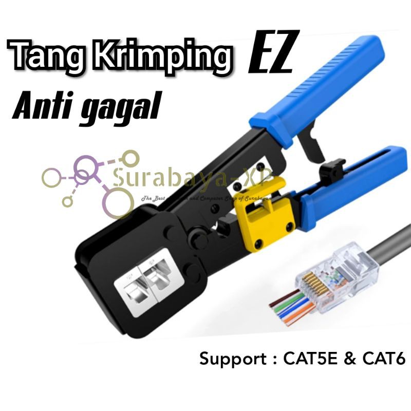 TANG KRIMPING RJ45 EZ ANTI GAGAL CAT5E CAT6 CRIMPING TOOL RJ 45