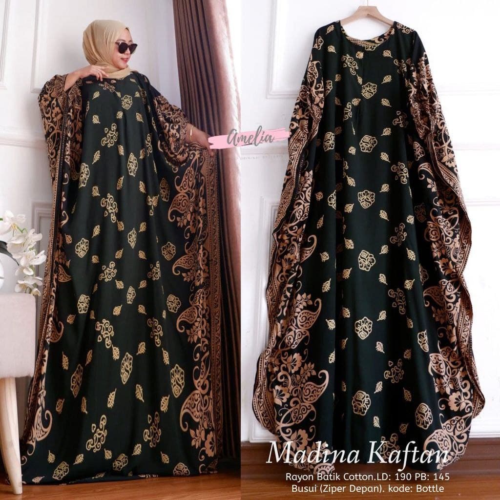 Madina Home Kaftan - Kaftan Wanita Jumbo Rayon Tie Dye Premium Gamis Dress Kekinian Bigsize LD 190 cm