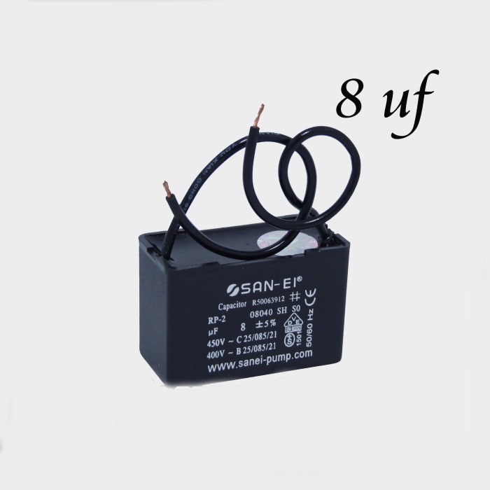 8 uf /450 V SAN - EI CAPACITOR KOTAK /CAPASITOR PETAK /KAPASITOR POMPA