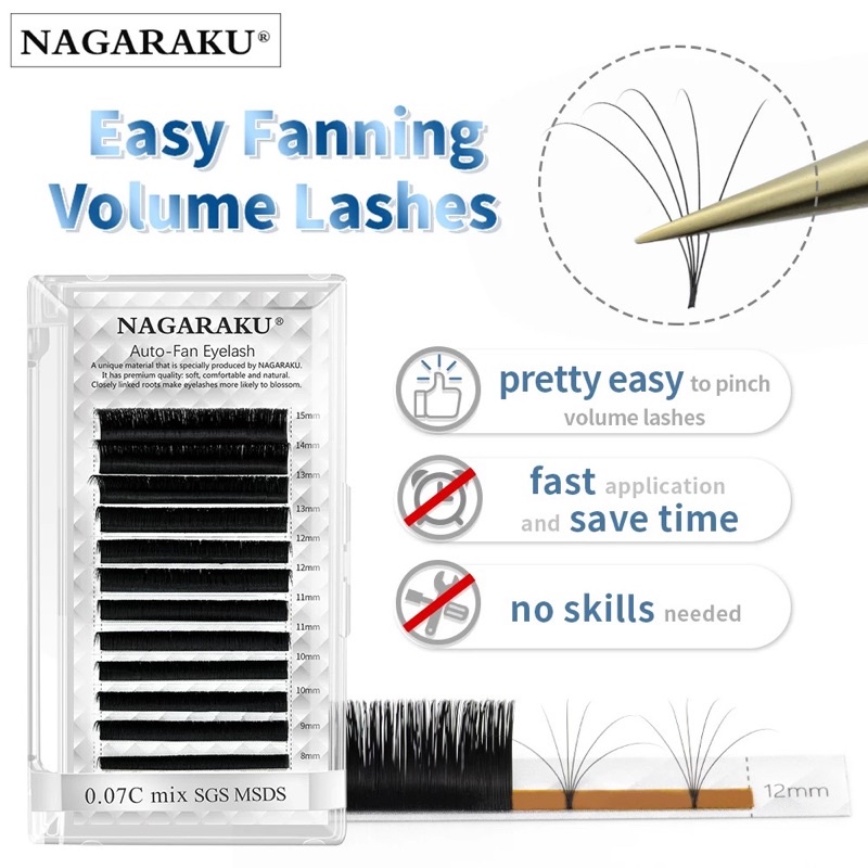 NAGARAKU Easy Fanning Auto-Fan Volume Eyelash Extansion