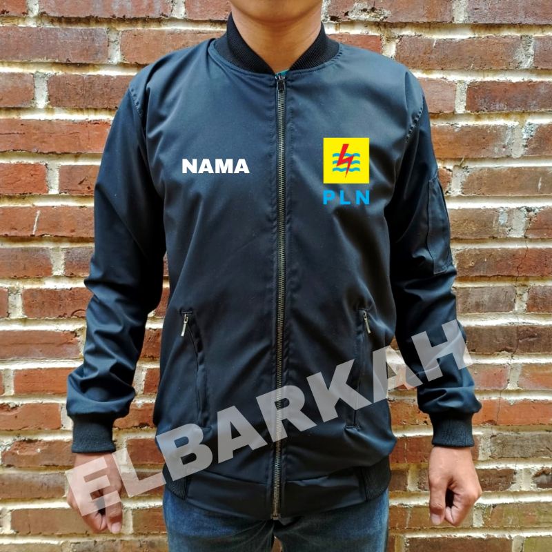 JAKET BOMBER LOGO PLN JAKET BOMBER BISA CUSTOM LOGO SENDIRI jaket bomber waterfroop jaket bomber terbaru