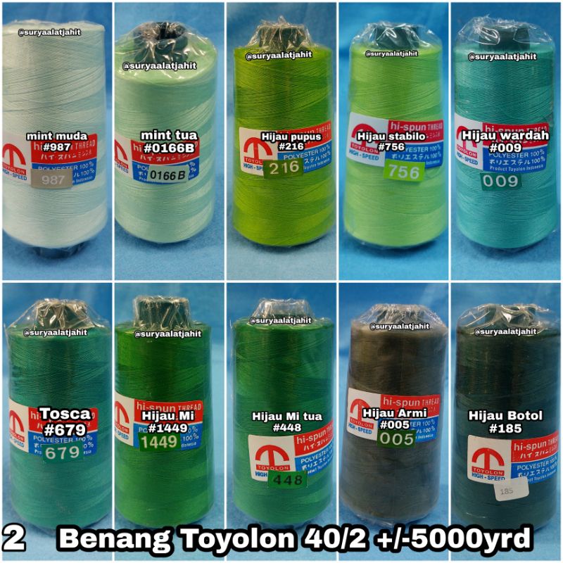 🅰️ Benang Toyolon 40/2 +/-5000y (1wrn@1/2lsn) =rp.76.500/6pcs