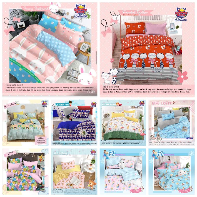 SPREI MOTIF ANAK/KATUN STAR/SPREI MOTIF TERBARU/SPREI CUSTOM/SPREI ANTI GESER