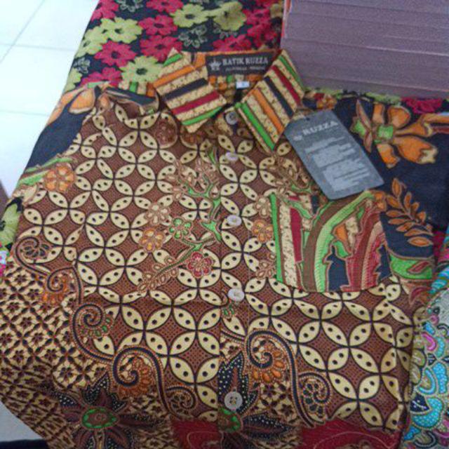 Ruzza Batik Anak Usia 0-7 Tahun / Kemeja Laki-laki / Hem Motif Sogan Pelangi Warna Coklat