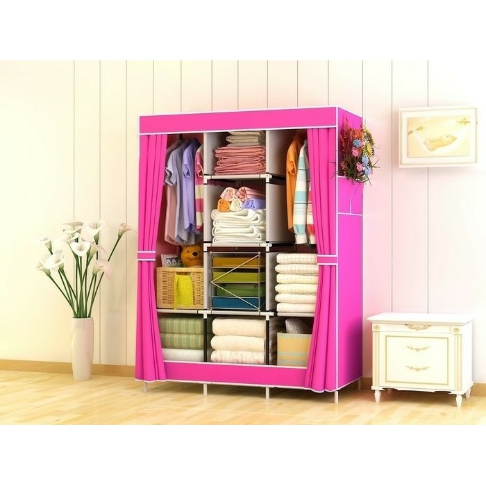 GARANSI PART OKT HOTPINK Lemari pakaian jumbo rak baju GARANSI PART OKT HOTPINK Lemari pakaian jumbo rak baju