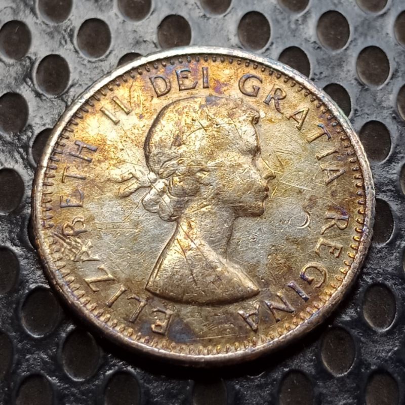 Koin Perak Silver Canada Gratia 10 Cent 1962