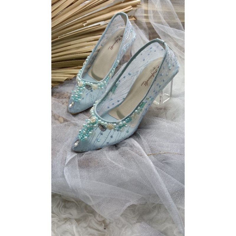 sepatu merrisa babyblue sepatu cantik sepatu wedding