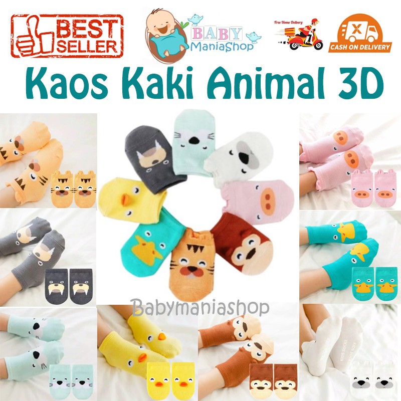 Kaos Kaki Bayi Animal 3D Karakter Baby Socks Cute Import Babymaniashopid Kado Bayi