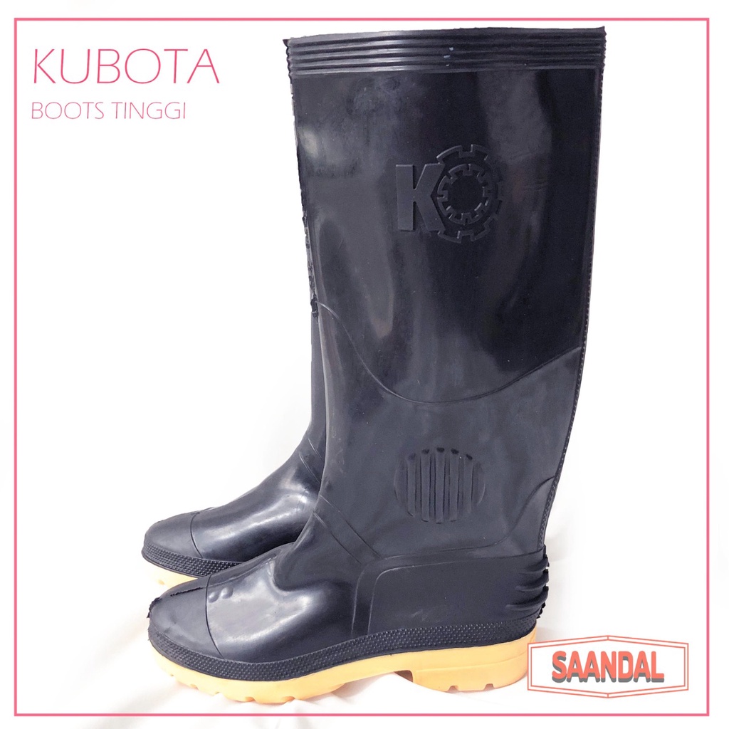 Safety Boots Panjang Hitam Kubota Anti Minyak Anti Air (BISA SATUAN COD)