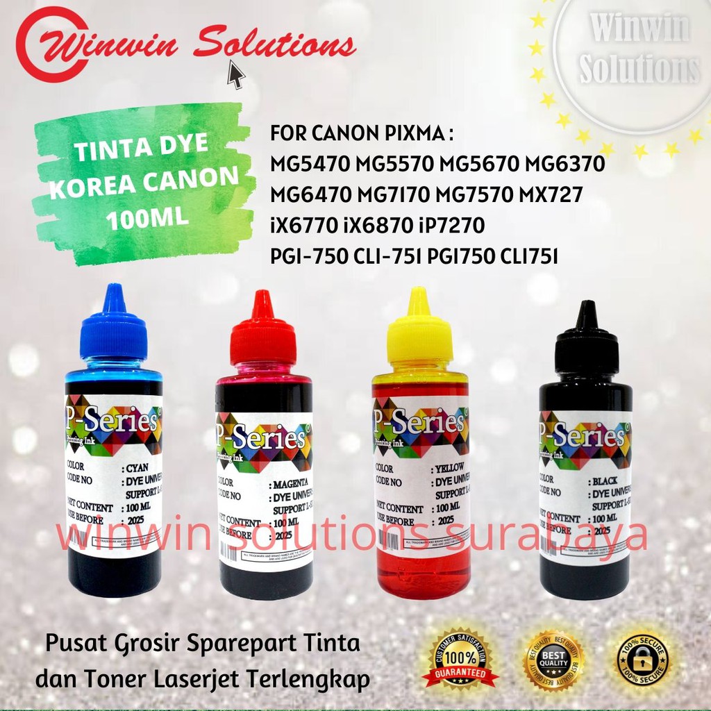Tinta DYE Korea CANON 100ml Pixma MG5470 MG5570 MG5670 MG6370