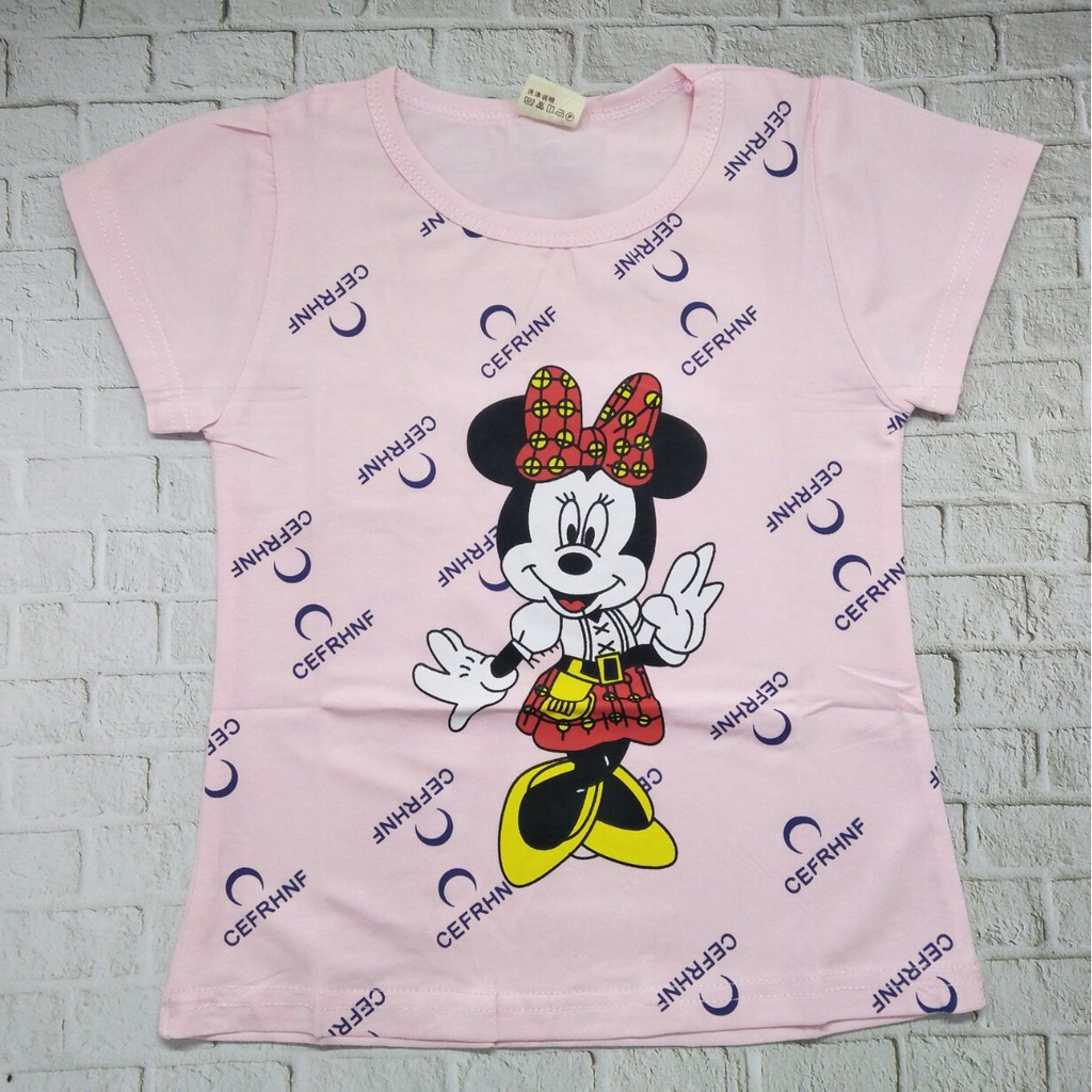 kaos / baju anak perempuan unisex murah usia 1-5Thn 100% import gambar MINNIE