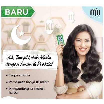 ^ KYRA ^ NYU Henna Shampoo Pewarna Semir Rambut Praktis Tanpa Amonia - Kemasan Sachet