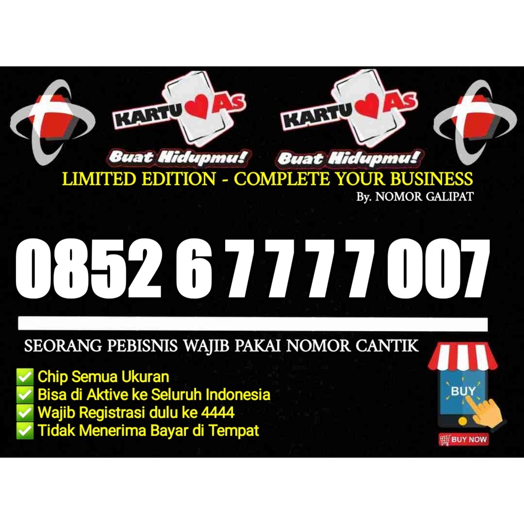 NOMOR CANTIK TELKOMSEL KARTU AS JAMES BOND 7777 007