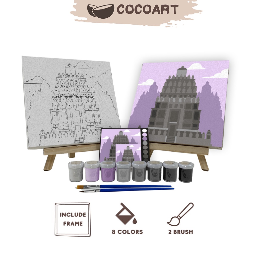 

Paint By Number Kit [ Prambanan ] - Cocoart.id I Kanvas 20 x 20 cm