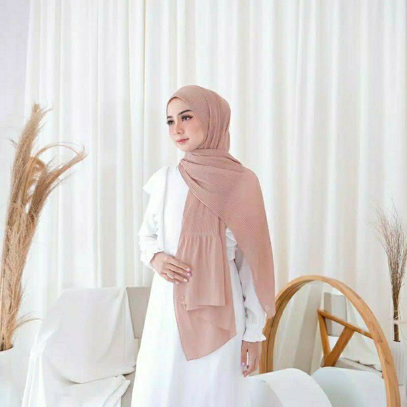 Pashmina Lidi Plisket / Hijab Pashmina Plisket Lidi Terhits