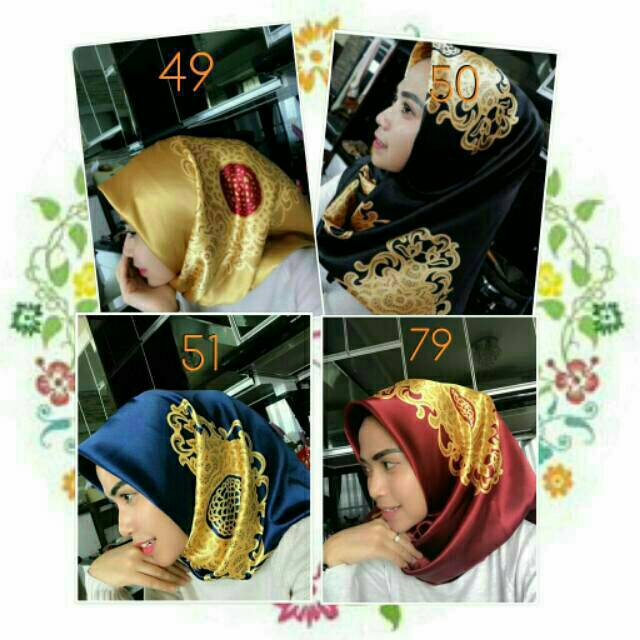 jilbab motif hijab motif premium kerudung bahan satin premium