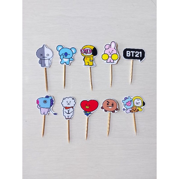 CUPCAKE TOPPER BT21 / CAKE TOPPER BT21 / TOPPER CUPCAKE BT21
