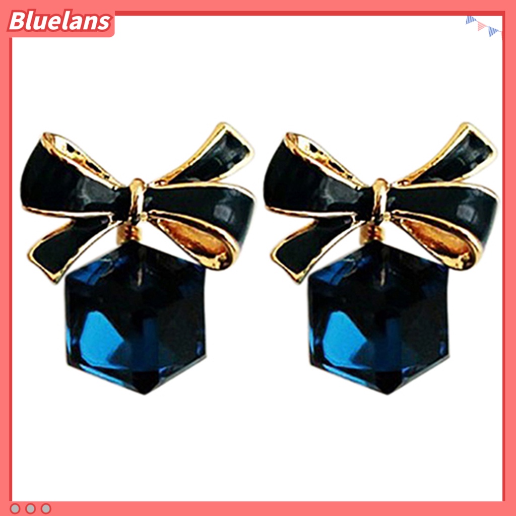 Bluelans Women Earrings Attractive Elegant Smooth Bowknot Anti-allergic Ear Studs