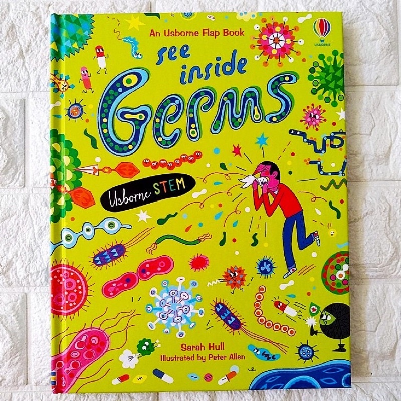 USBORNE buku anak LIFT THE FLAP SIZE BESAR BEST SELLER seasons weather abc germs demolition kontruksi body works grammar usborne pop up-Germs