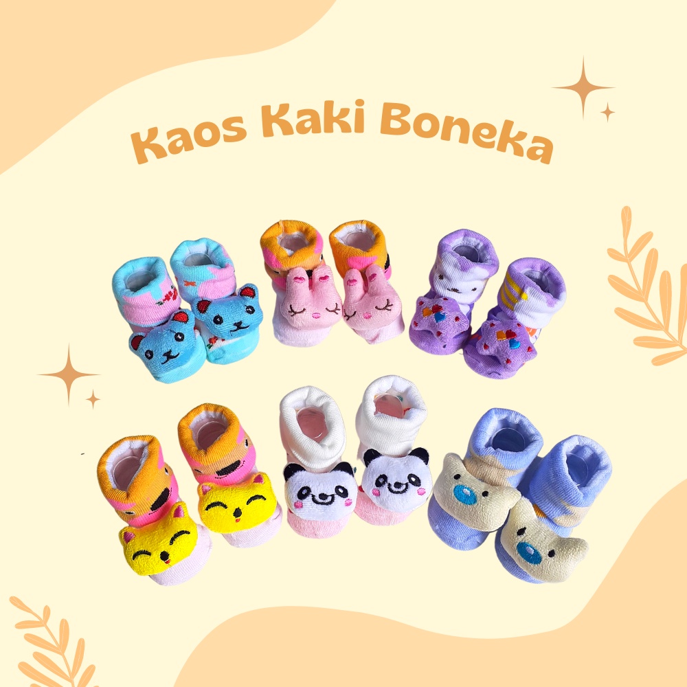 SNI Kaos Kaki Bayi Baru Lahir Boneka 3D Lucu Perlengkapan Anak Cewek Murah Anti Selip Newborn