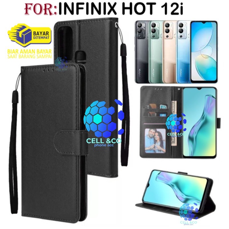 NEW INFINIX HOT 12i CASE FLIP LEATHER WALLET PREMIUM FLIP CASE BUKA TUTUP KESING HP CASING FLIP CASE WALLET INFINIX HOT 12i TERBARU