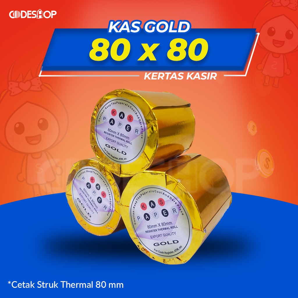 

Kertas Printer Thermal 80x80 MM KAS GOLD Struk Kasir