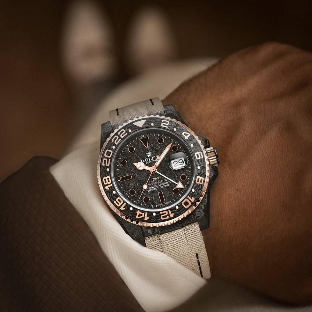 Jam Tangan Pria Merk rolex Diw Gmt Master Carbon Crown